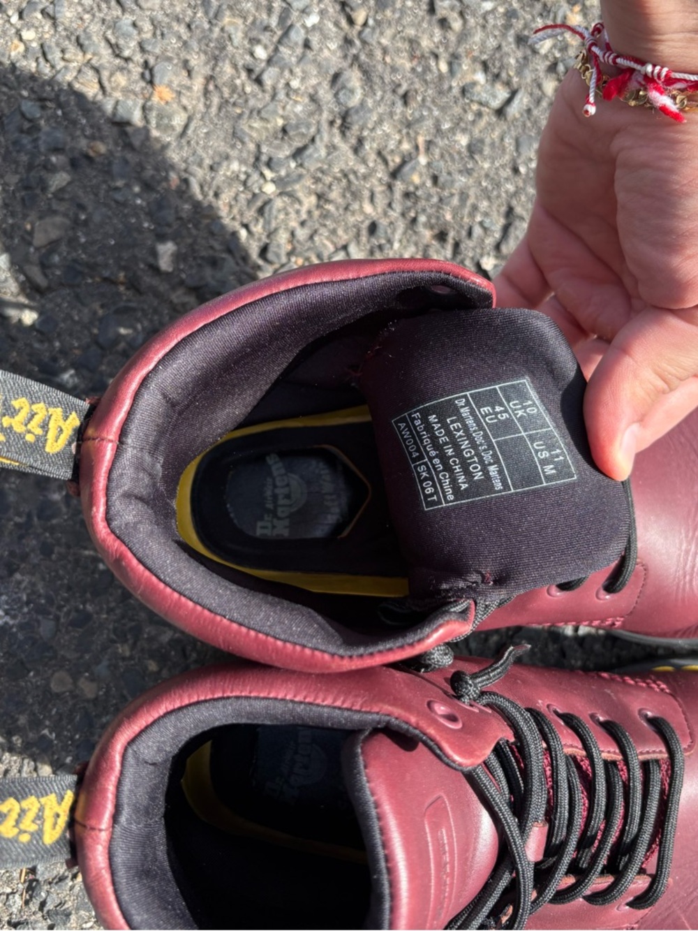 Dr. Martens 8-Eye Leather Boots in Burgundy - Picture 3 of 6